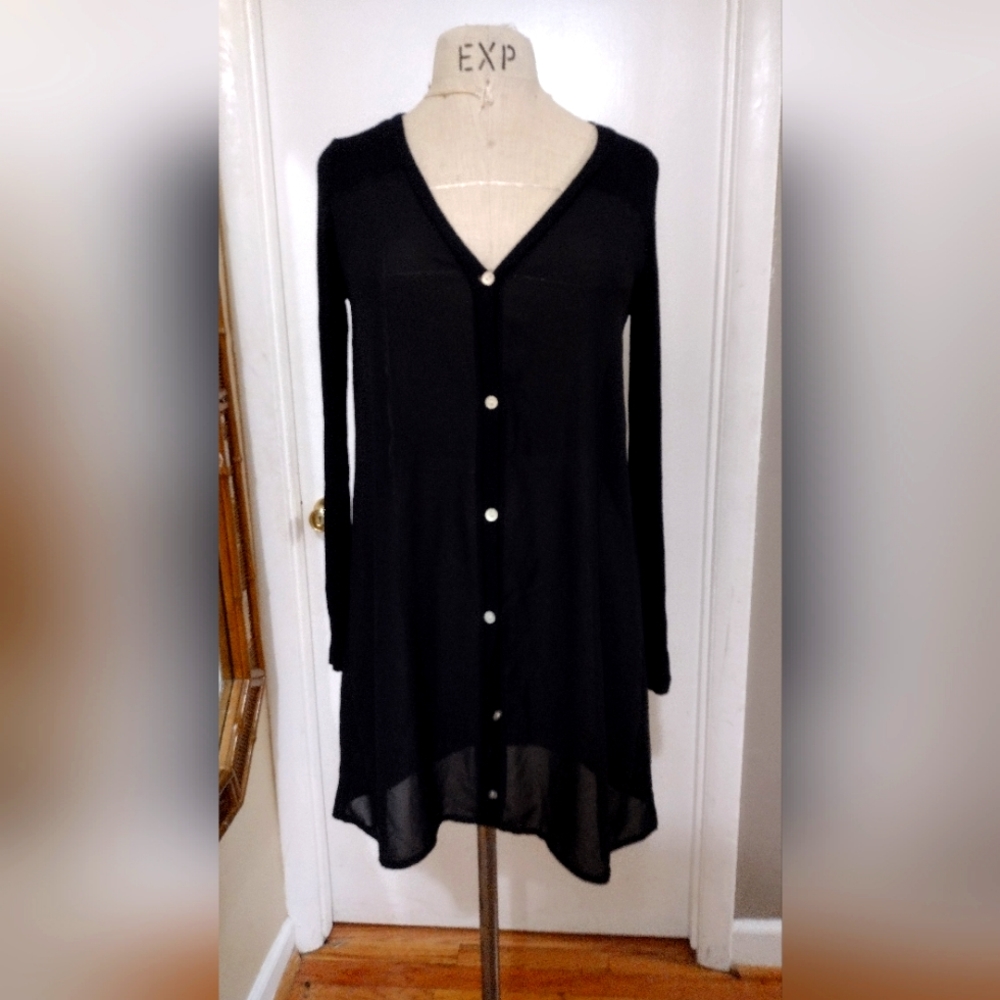 Sheer Black Cardigan